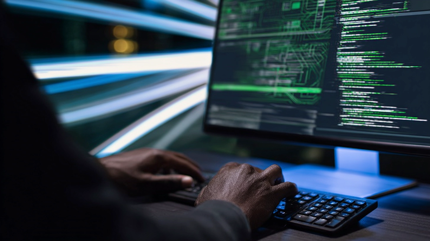 DFIR analyst conducting digital forensics and incident response investigation, reviewing security logs, network telemetry, and forensic evidence to identify cyber threats, contain breaches, preserve chain of custody, and strengthen organizational cybersecurity defenses.